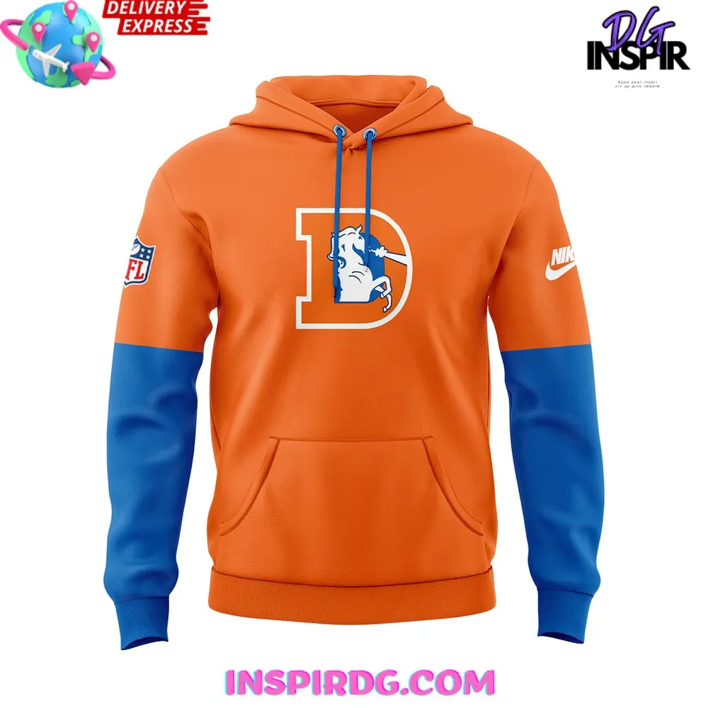 -Denver Broncos Throwback To 77 Orange Hoodie