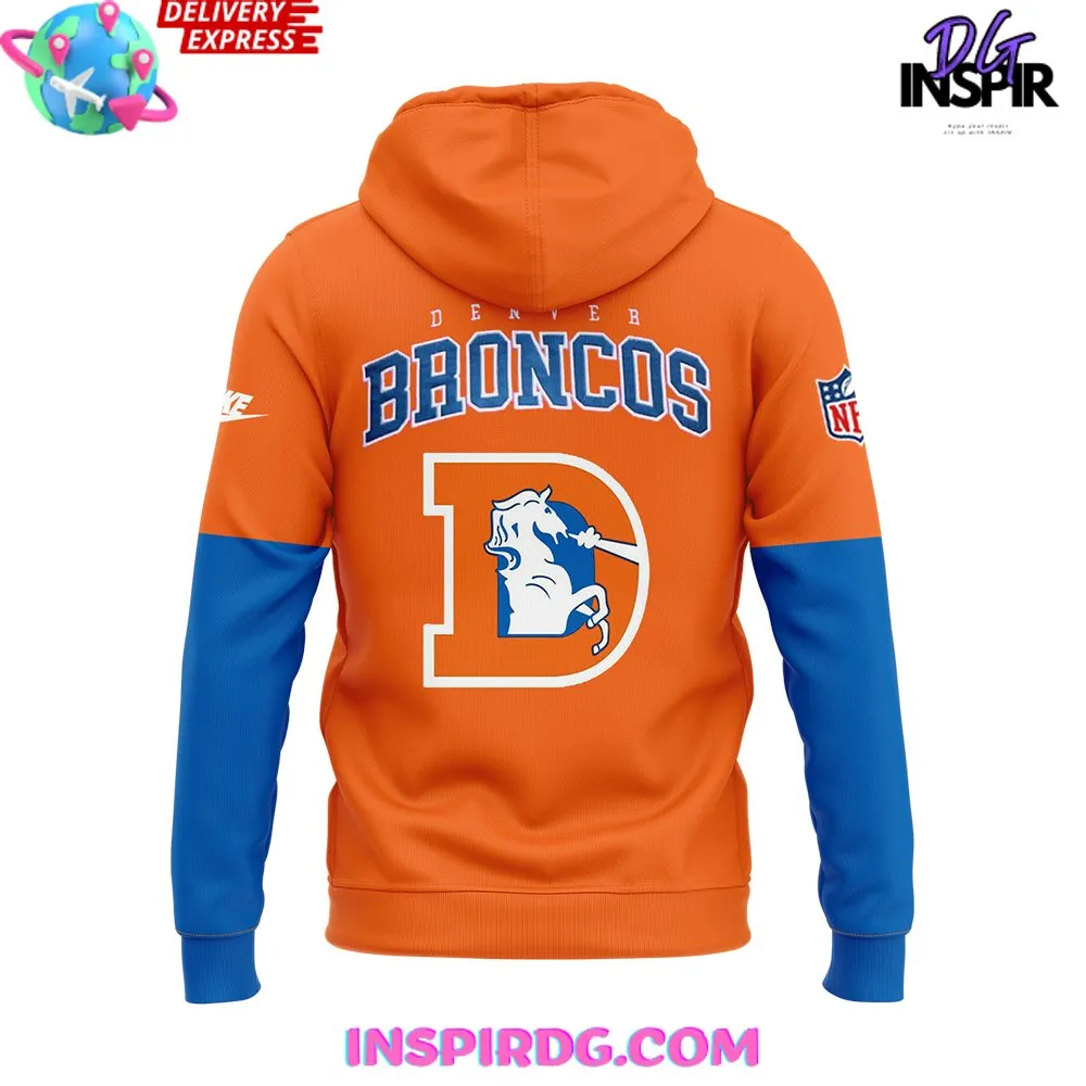 -Denver Broncos Throwback To 77 Orange Hoodie