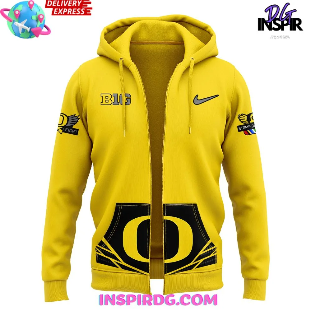 -Oregon Ducks Stomp Out Cancer 2024 Zip Hoodie