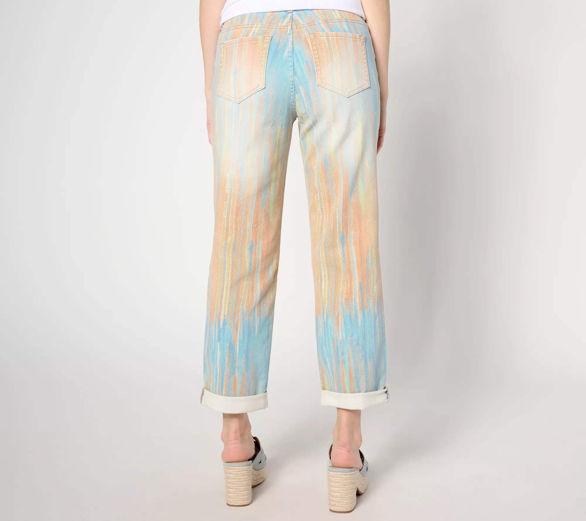 "As Is" LOGO by Lori Goldstein Regular Printed Boyfriend Jeans