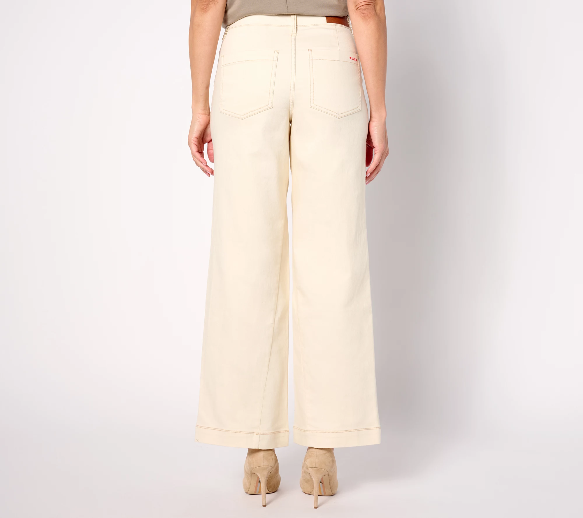 "As Is" Peace Love World Reg Forward Seam Wide Leg Jeans - Natural