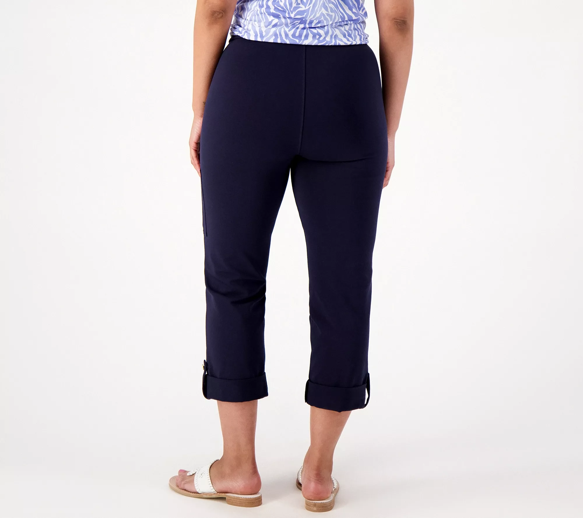 "As Is" Susan Graver Weekend Regular Premium Stretch Slim Leg Crop Pants