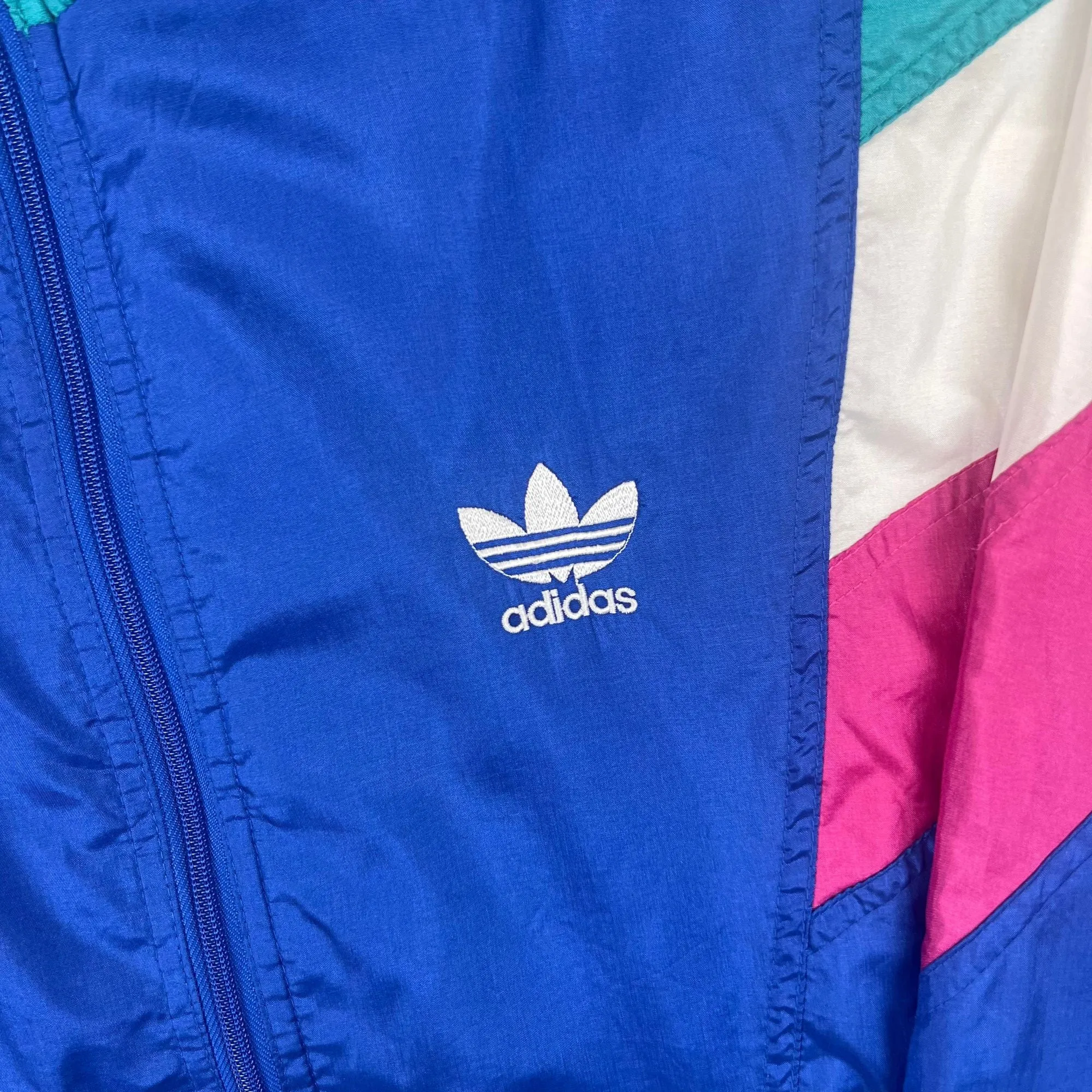 Adidas 90's Colourblock Track Jacket Blue Pink White