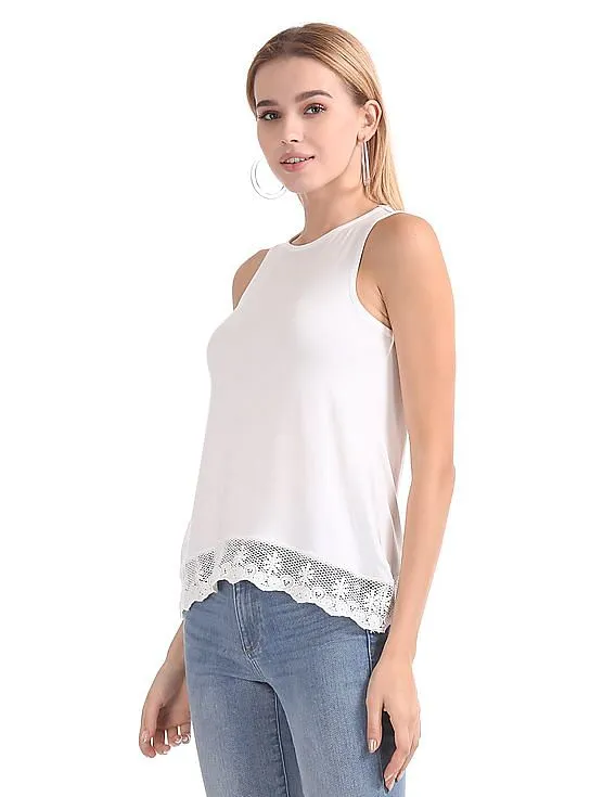 Aeropostale Crochet Hem Sleeveless Top