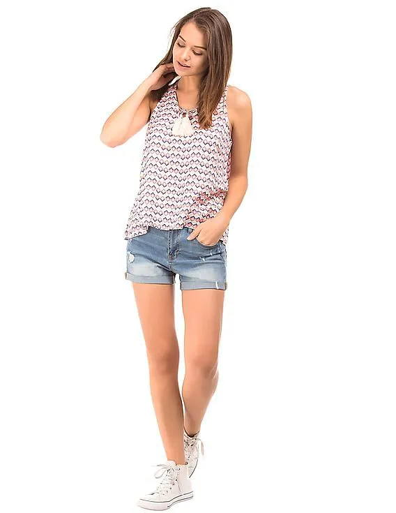 Aeropostale Sleeveless Printed Top