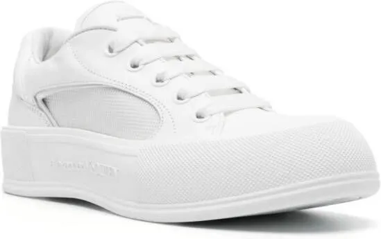 Alexander McQueen embossed-logo leather sneakers White