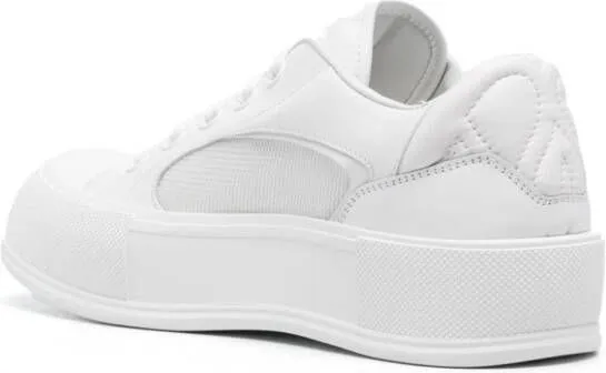 Alexander McQueen embossed-logo leather sneakers White