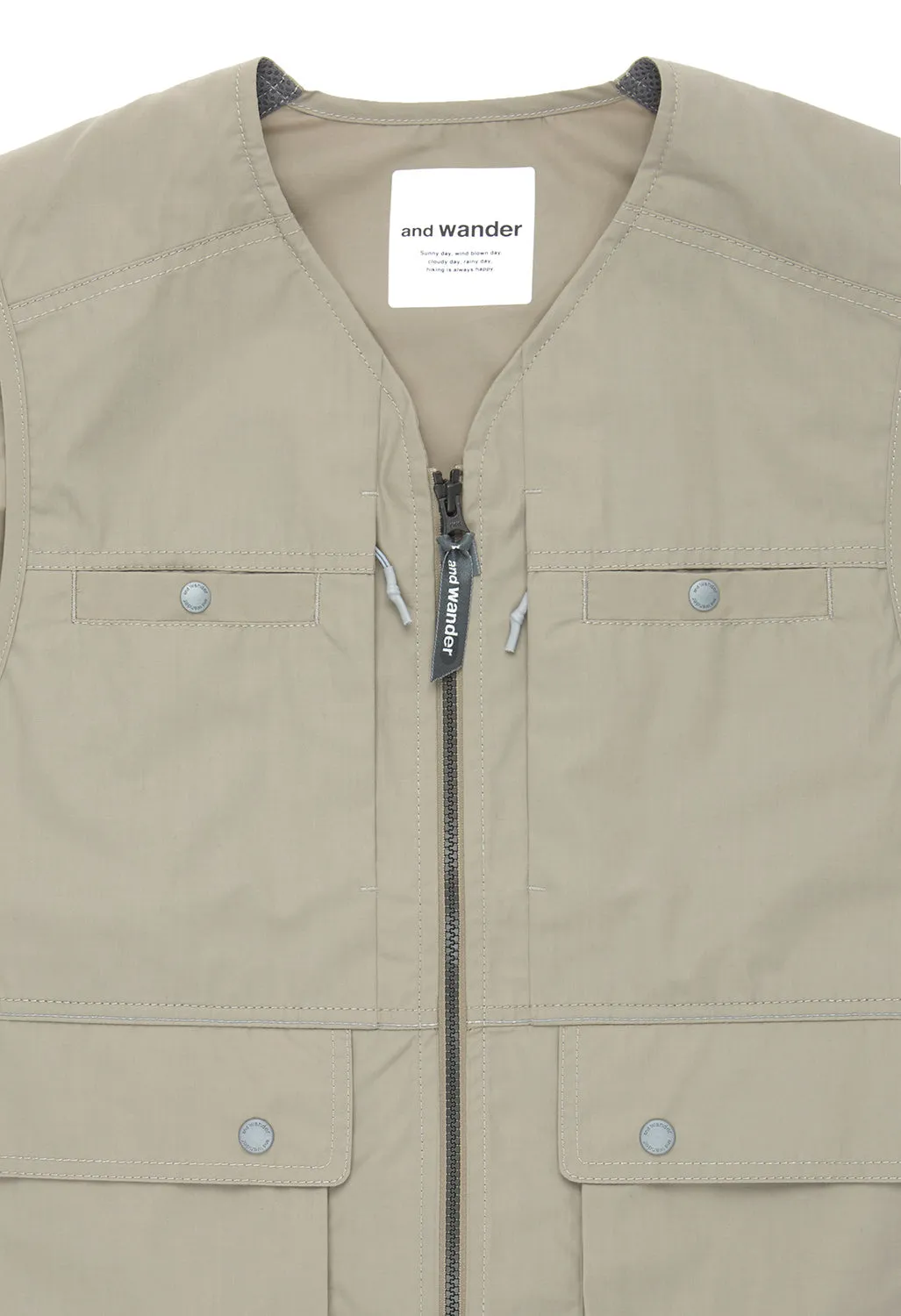 And Wander Men's Tough Aramid Vest - Light Beige