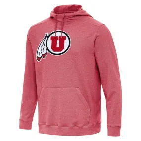 Antigua Utah Utes Heather Red Cloud Pullover Hoodie