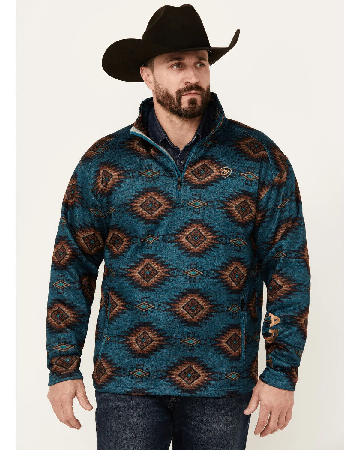 Ariat Men's Caldwell Southwestern Print 1/4 Zip Pullover