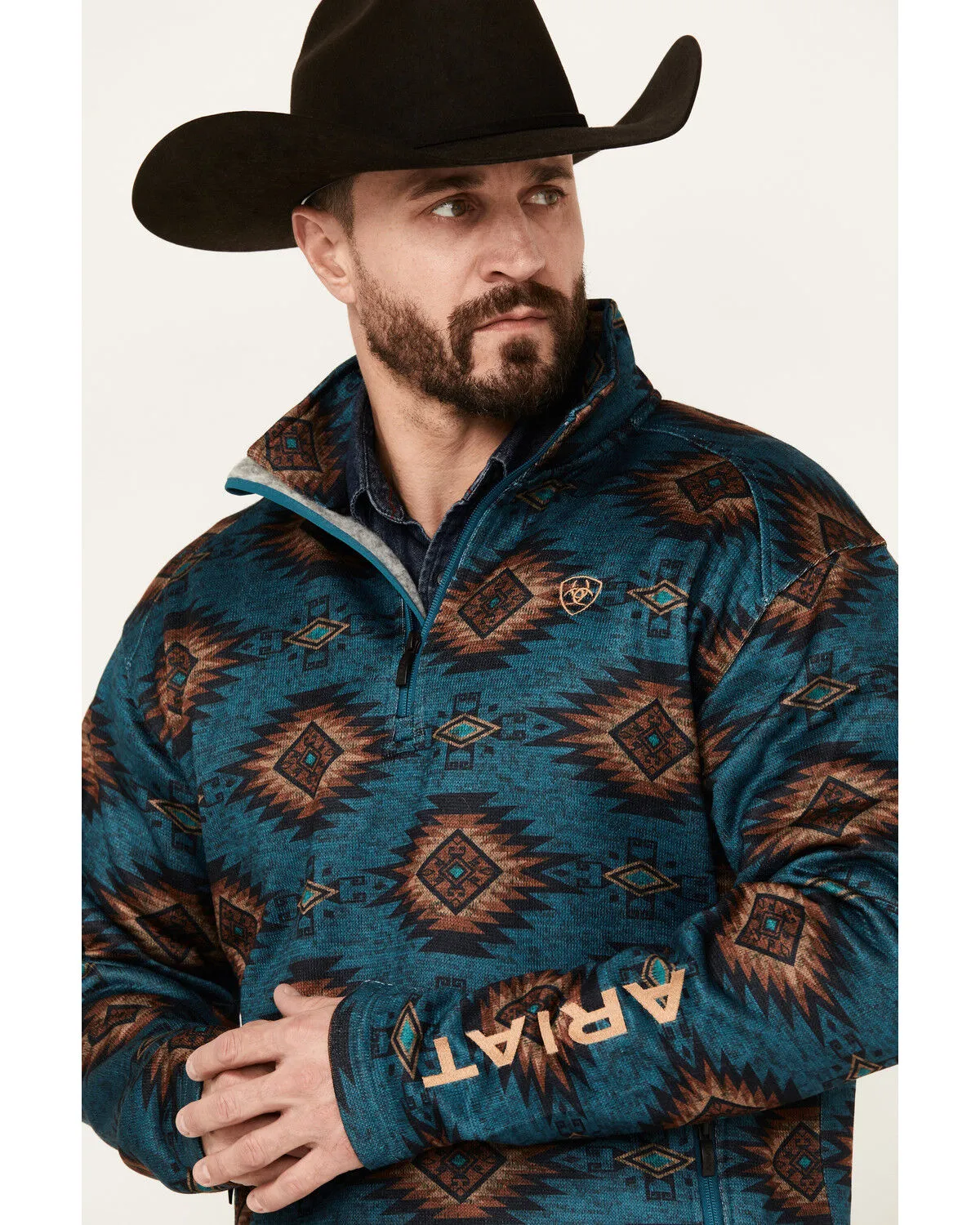 Ariat Men's Caldwell Southwestern Print 1/4 Zip Pullover