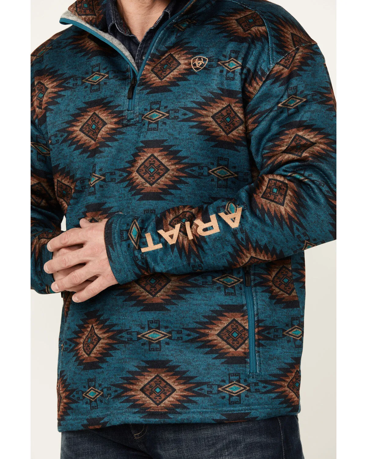 Ariat Men's Caldwell Southwestern Print 1/4 Zip Pullover