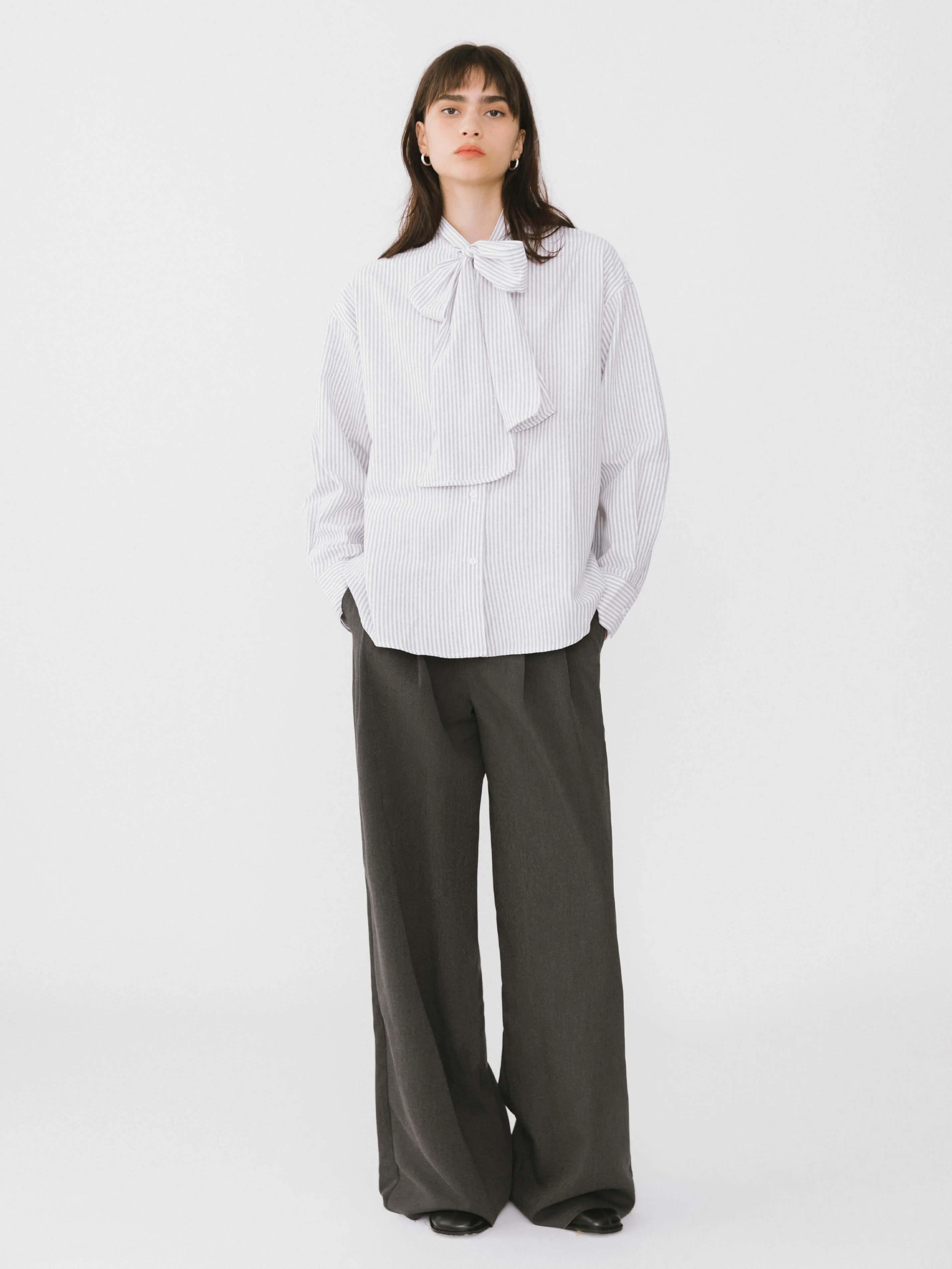 Asymmetric Waistband Tailored Trousers