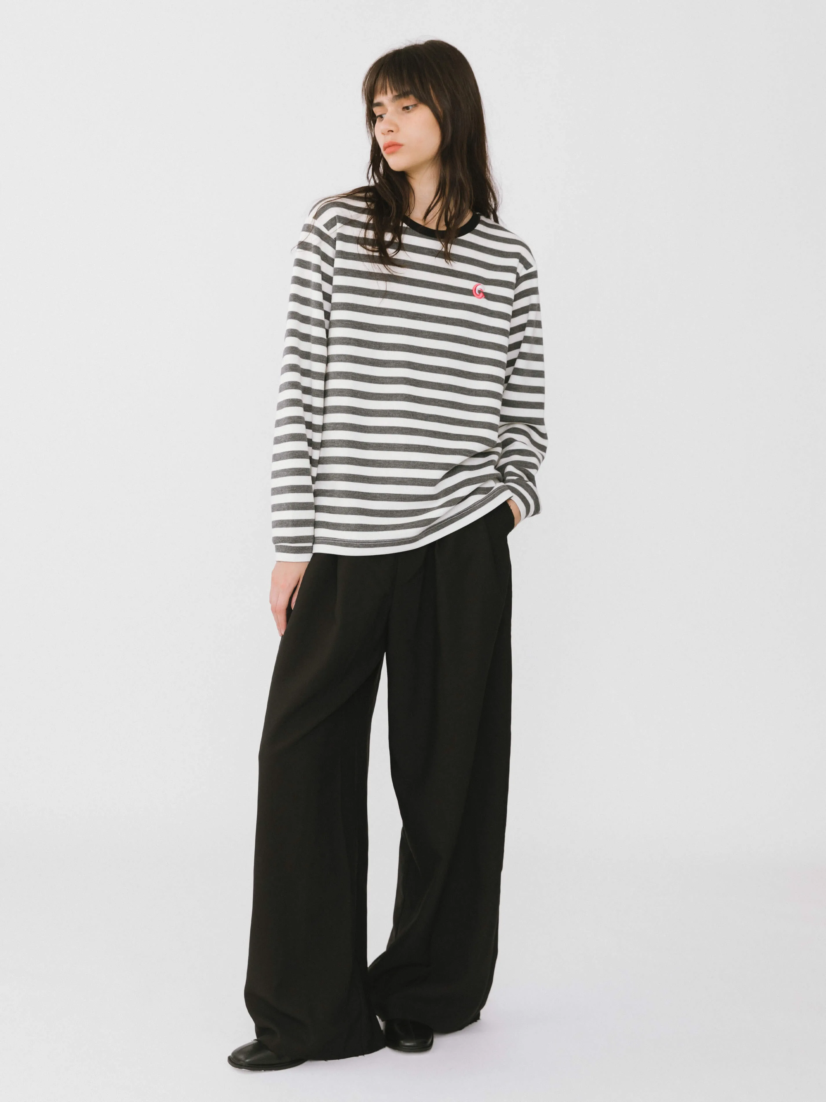 Asymmetric Waistband Tailored Trousers