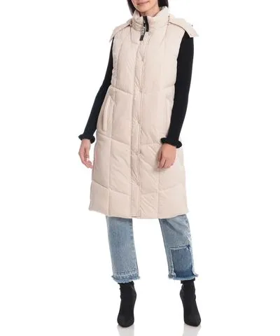 Avec Les Filles Womens Quilted Longline Vest