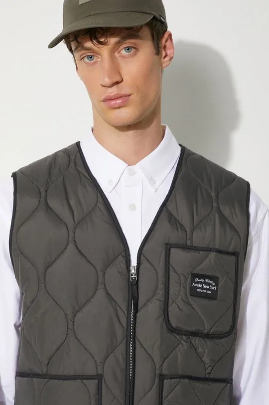 Awake NY vest Quilted Vest men’s gray color SP24-OT003