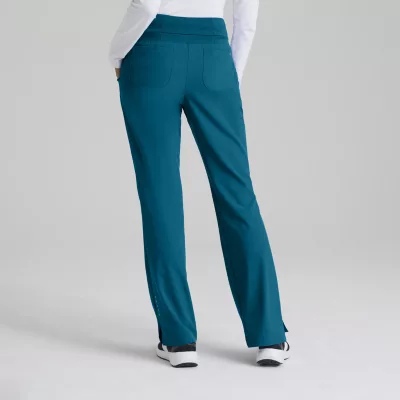 Barco One 5206 Stride 5-Pocket Mid-Rise Straight Leg Womens Petite Tag Free Stretch Fabric Moisture Wicking Scrub Pants