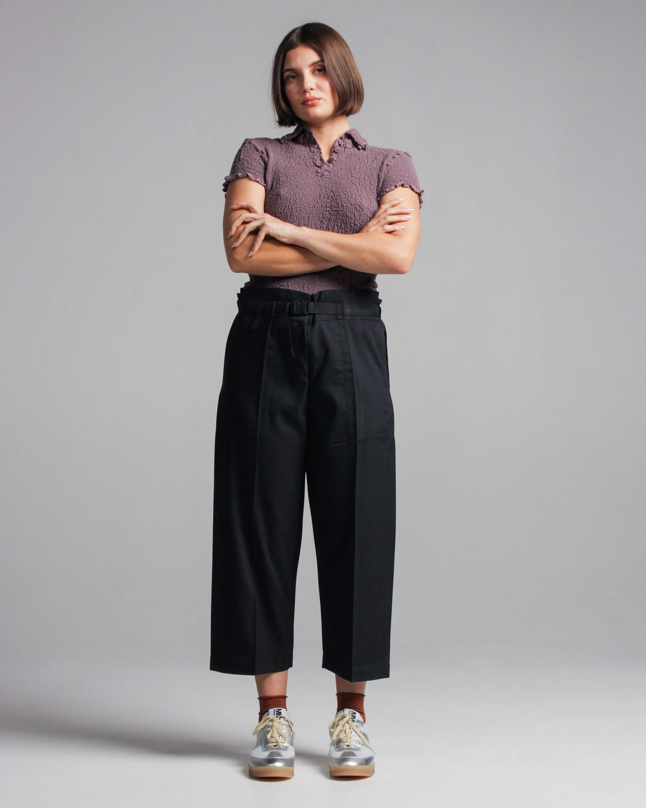 Black Belted Trousers