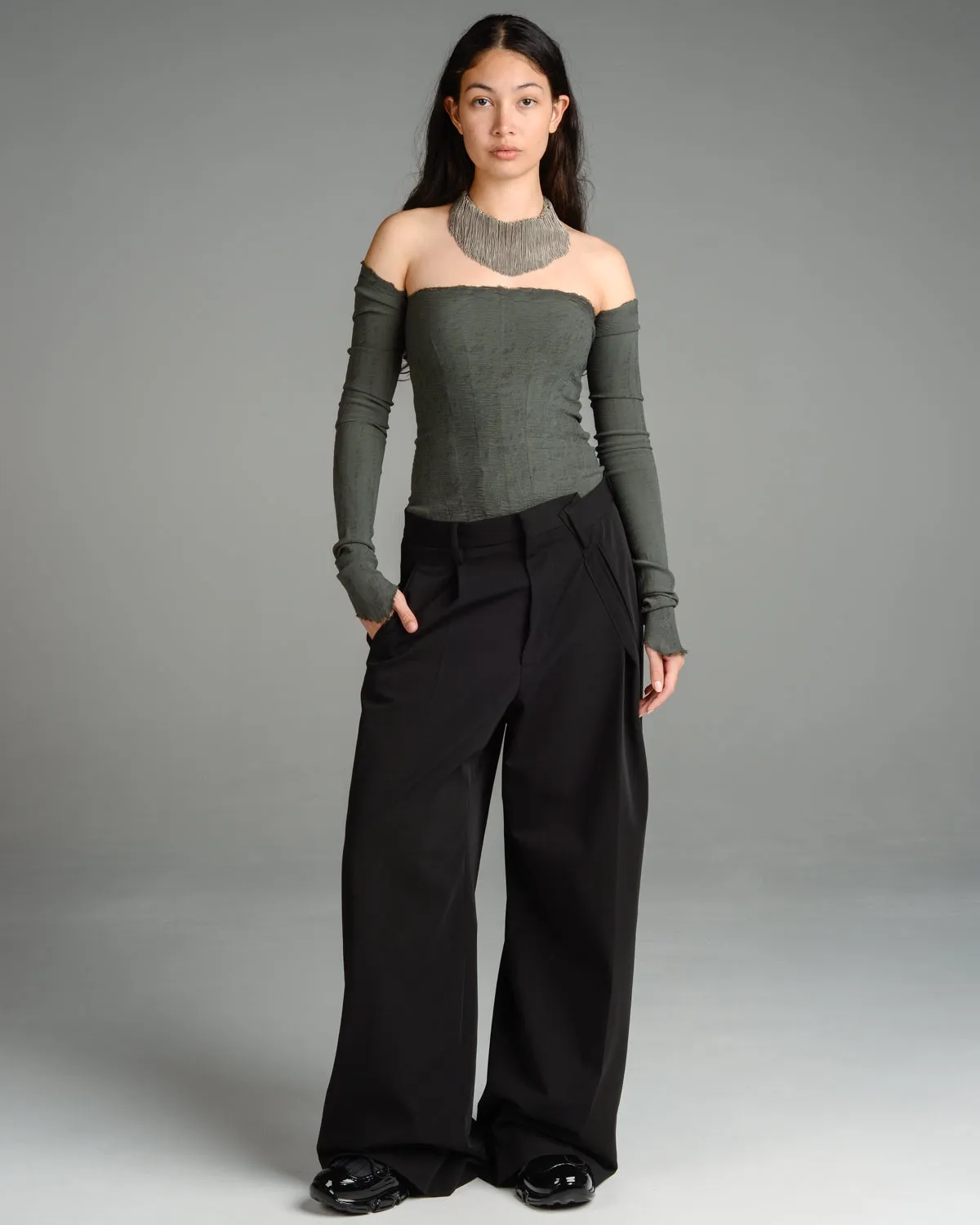 Black Deconstructed Trousers