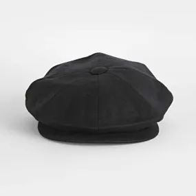 Black Linen Gatsby Cap