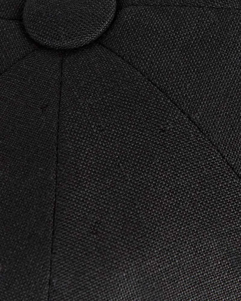 Black Linen Gatsby Cap