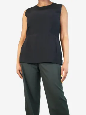   Black sleeveless round-neck wool top - size UK 14