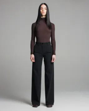 Black Straight-Leg Trousers