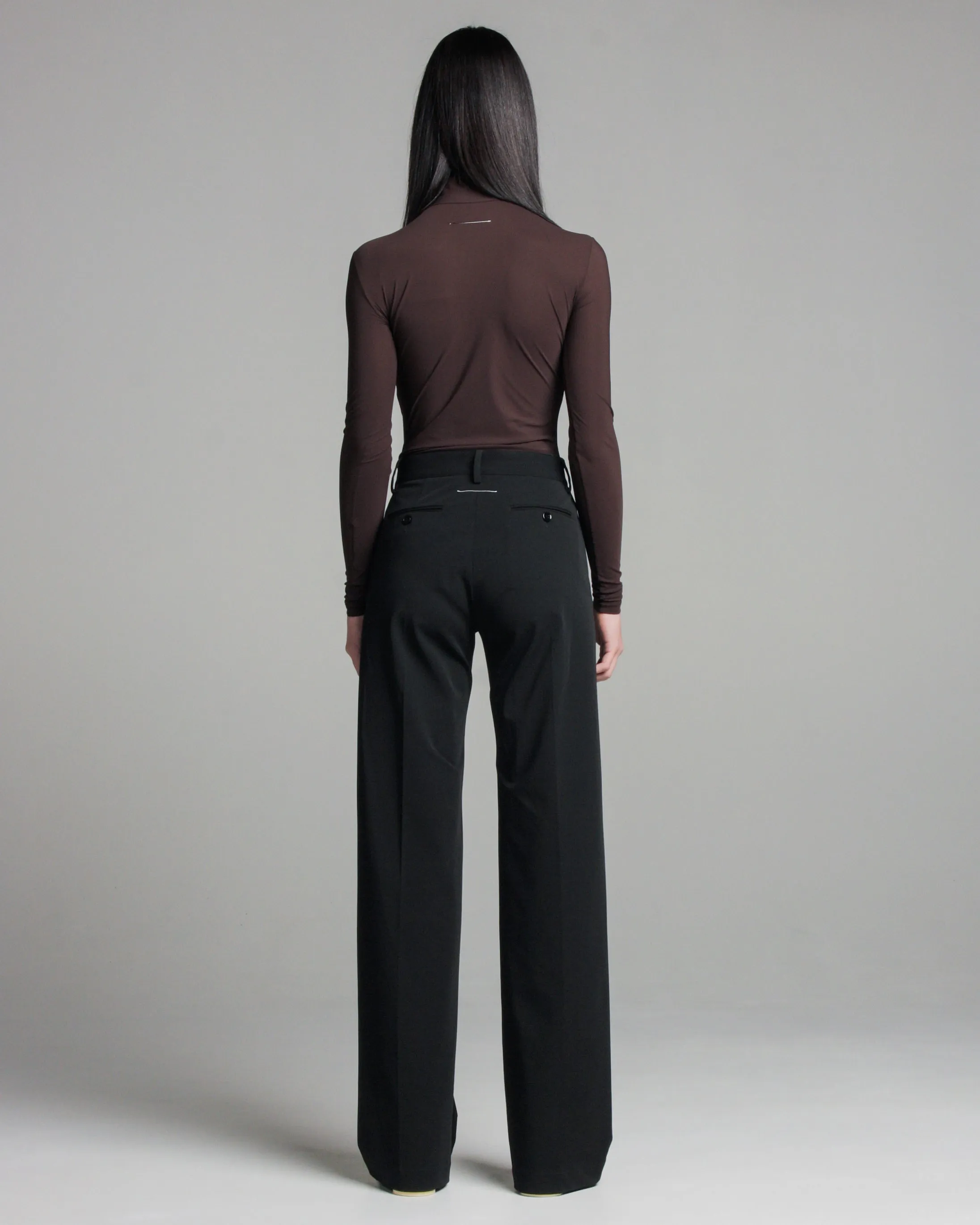 Black Straight-Leg Trousers