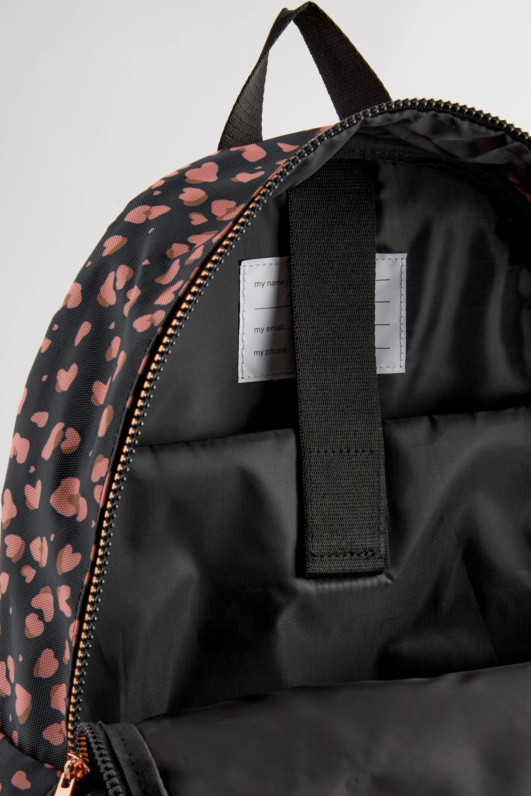 Black/Pink Leopard Print Backpack