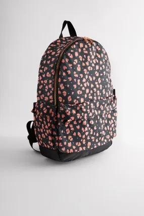 Black/Pink Leopard Print Backpack