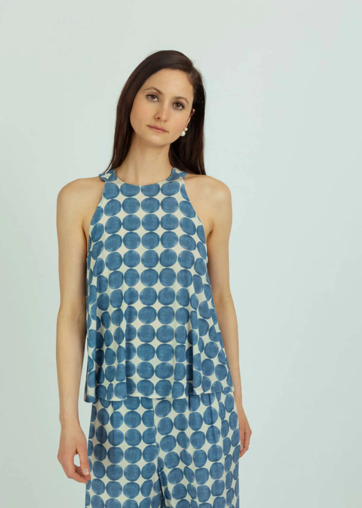 Blue Dot Sleeveless Top - Blue Dot