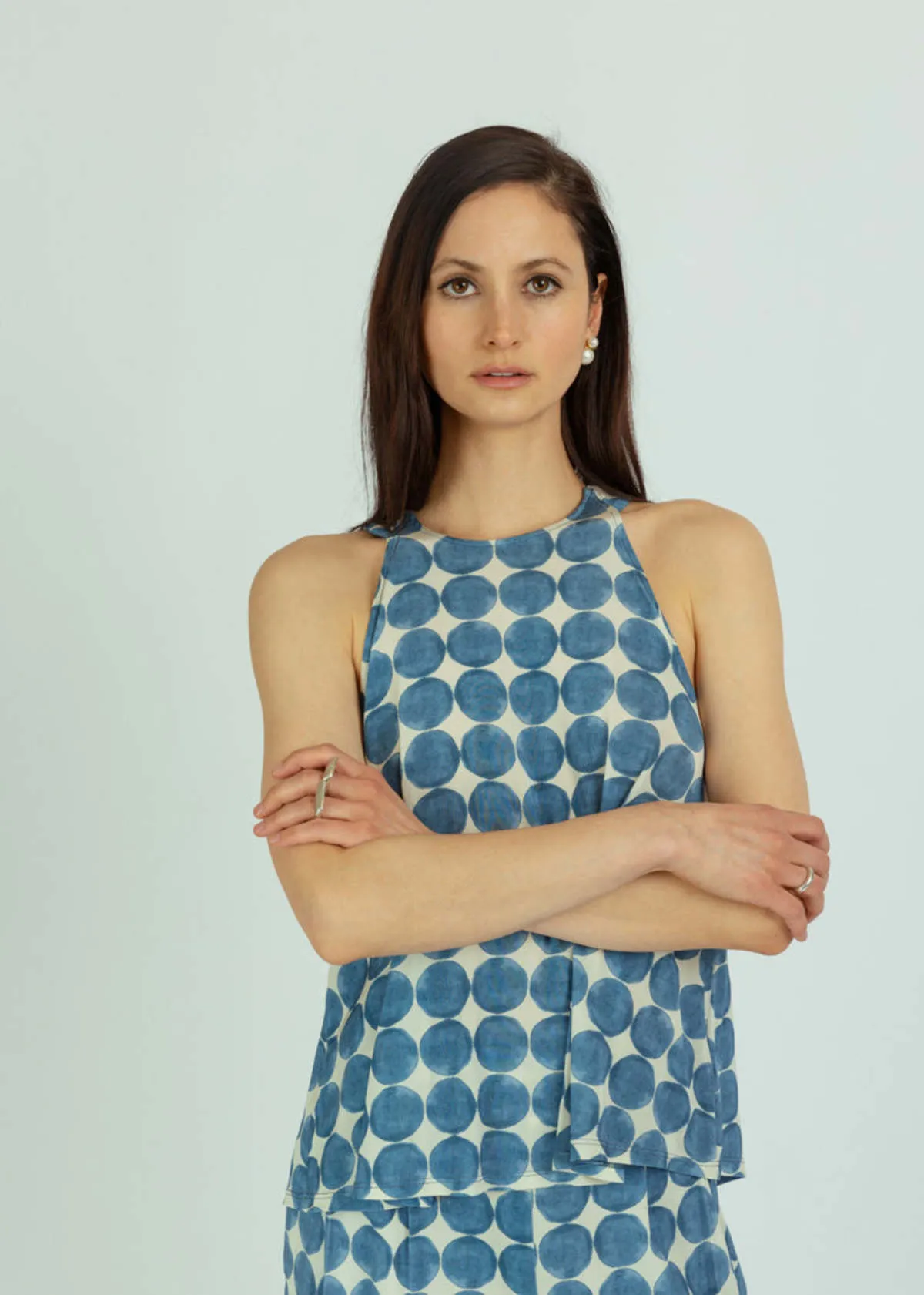 Blue Dot Sleeveless Top - Blue Dot