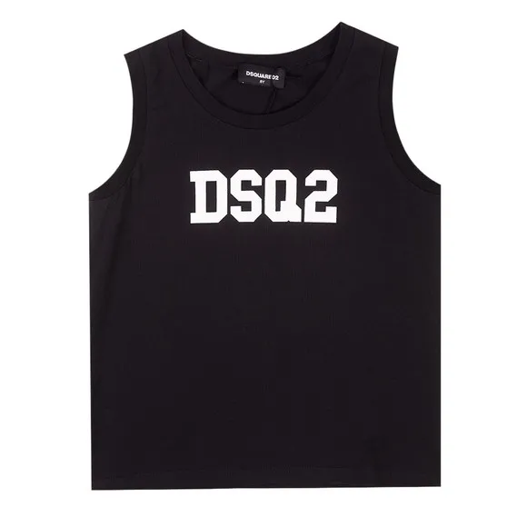 Boys Black DSQ2 Logo T Vest