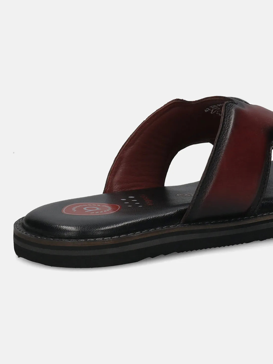 bugatti Dark Red Premium Leather Sandals