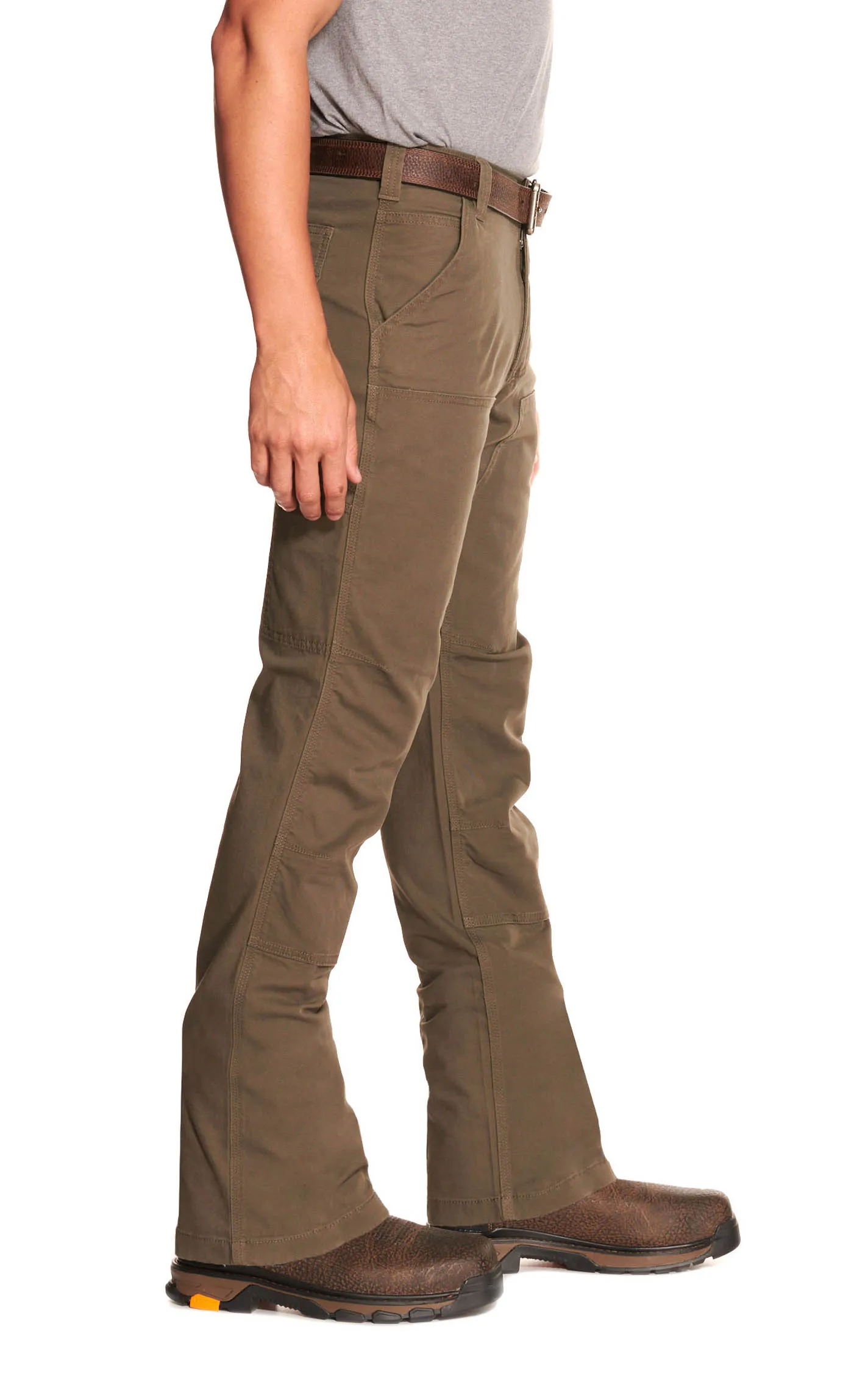 Carhartt Men's Mossy Taupe Relaxed Fit Straight Leg Rugged Flex Stretch Canvas Double-Front Work Pants