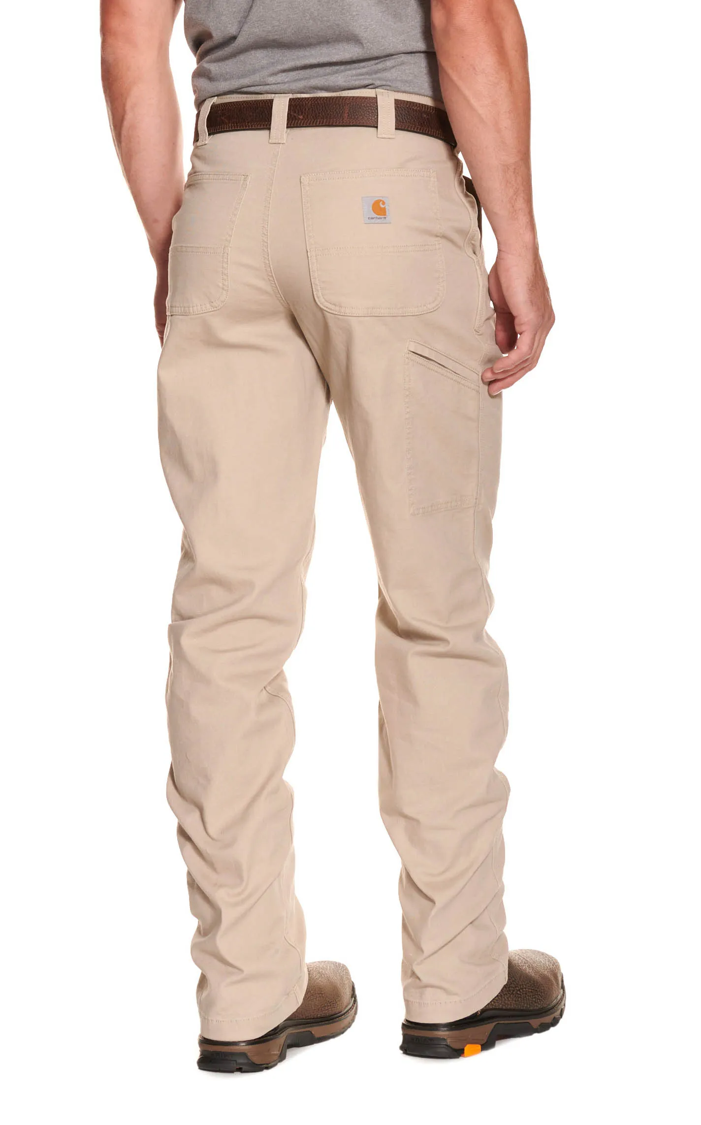 Carhartt Men's Tan Relaxed Fit Straight Leg Rugged Flex Stretch Canvas Work Pants