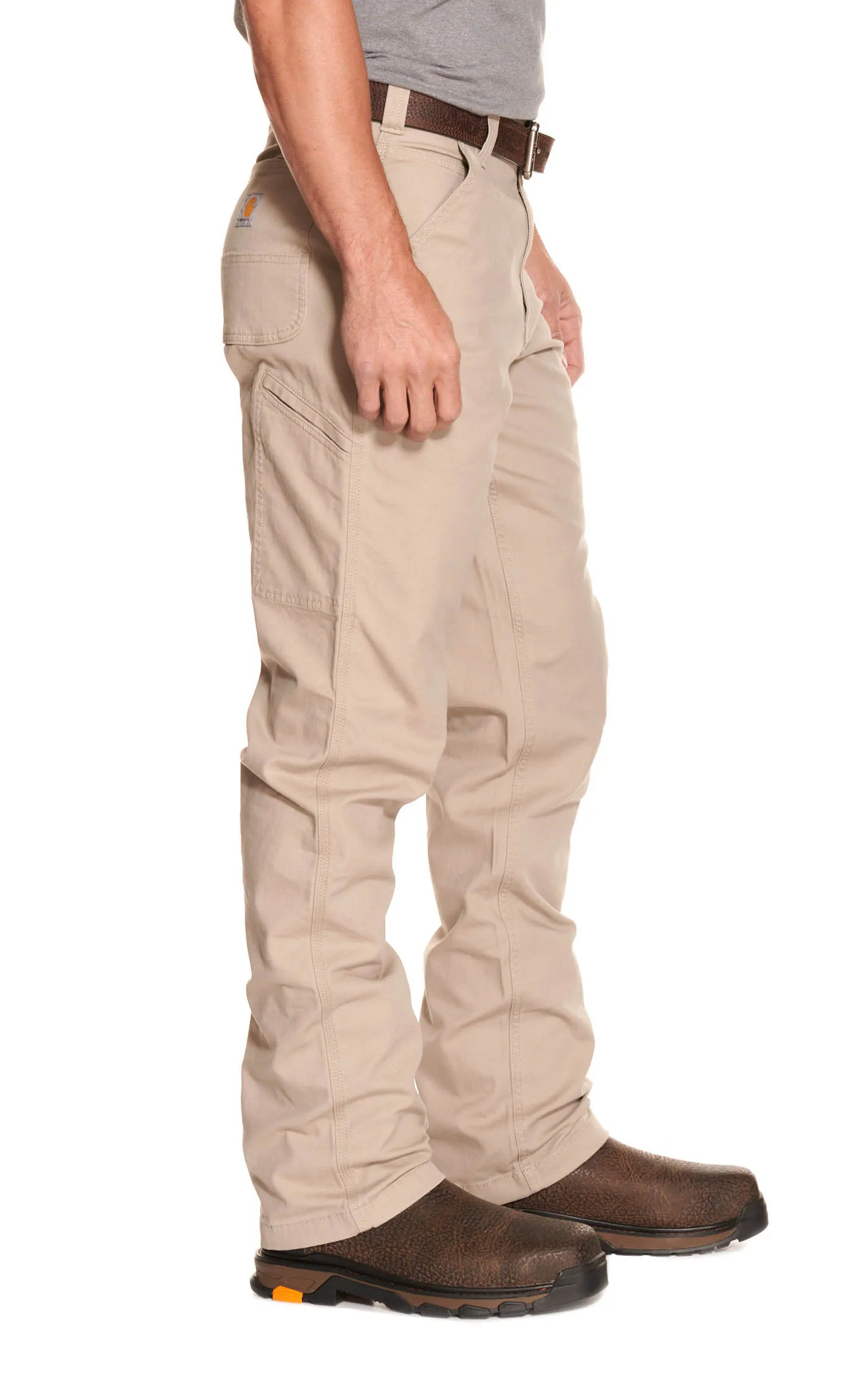 Carhartt Men's Tan Relaxed Fit Straight Leg Rugged Flex Stretch Canvas Work Pants