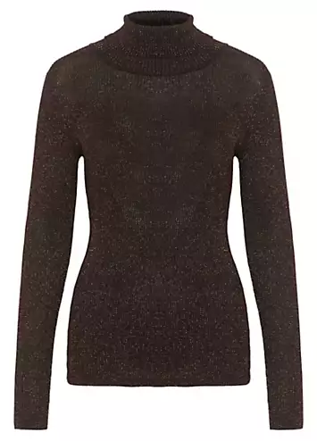 Carina Metallic Knit Slim Fit Pullover by Soaked in Luxury | Look Again