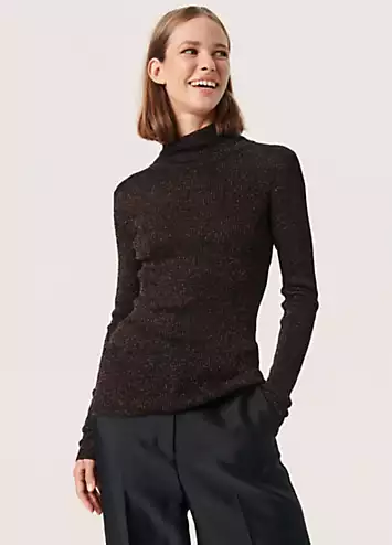 Carina Metallic Knit Slim Fit Pullover by Soaked in Luxury | Look Again