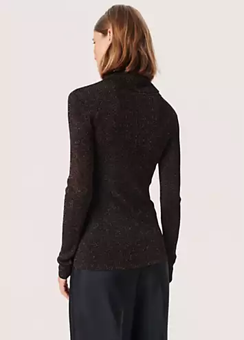 Carina Metallic Knit Slim Fit Pullover by Soaked in Luxury | Look Again