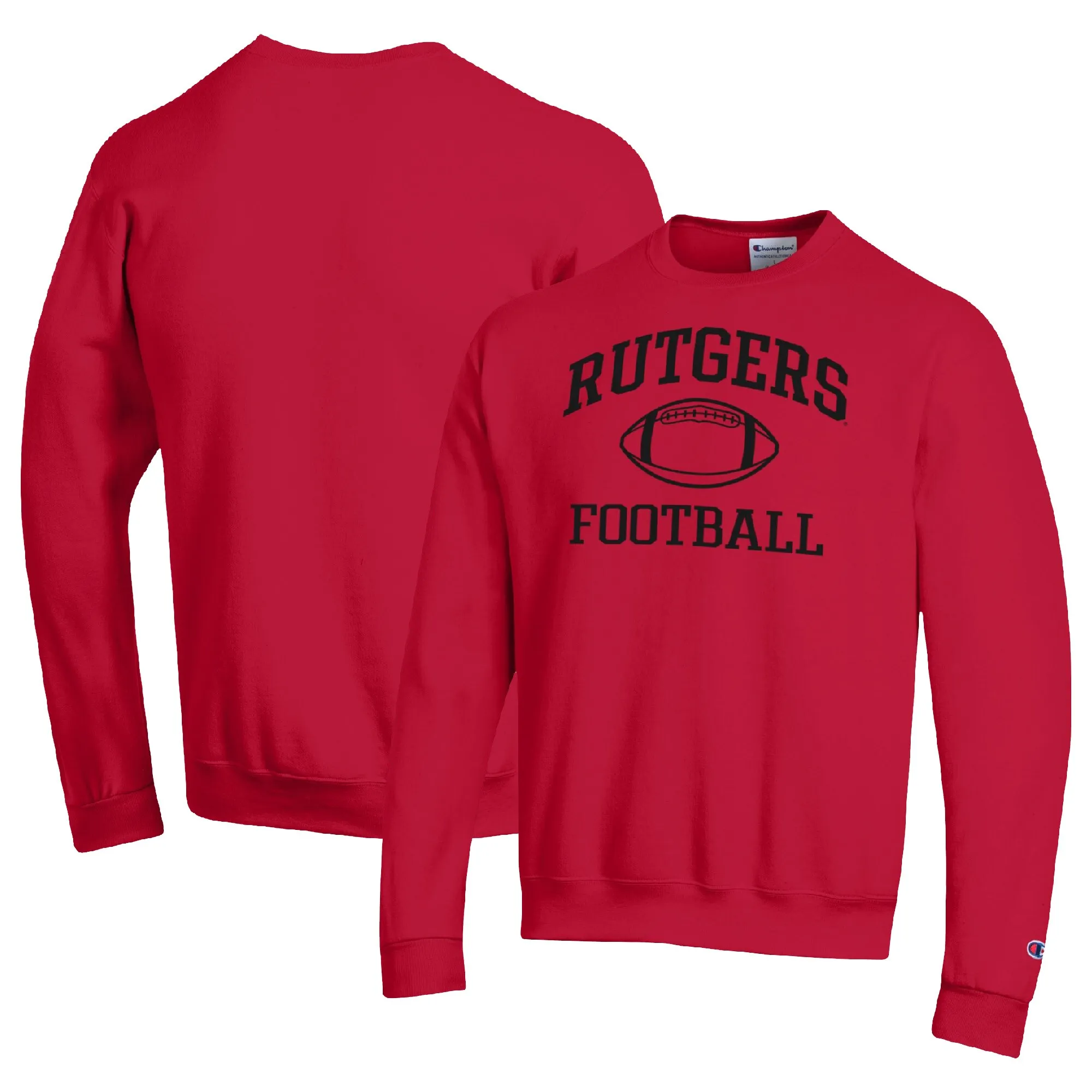 Champion Rutgers Scarlet Knights Scarlet Football Icon Pullover Sweatshirt