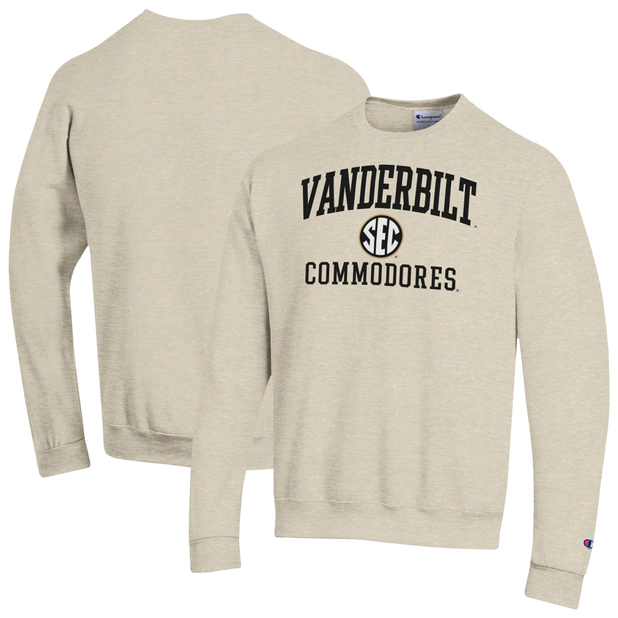 Champion Vanderbilt Commodores Oatmeal Team Fleece Pullover Sweatshirt