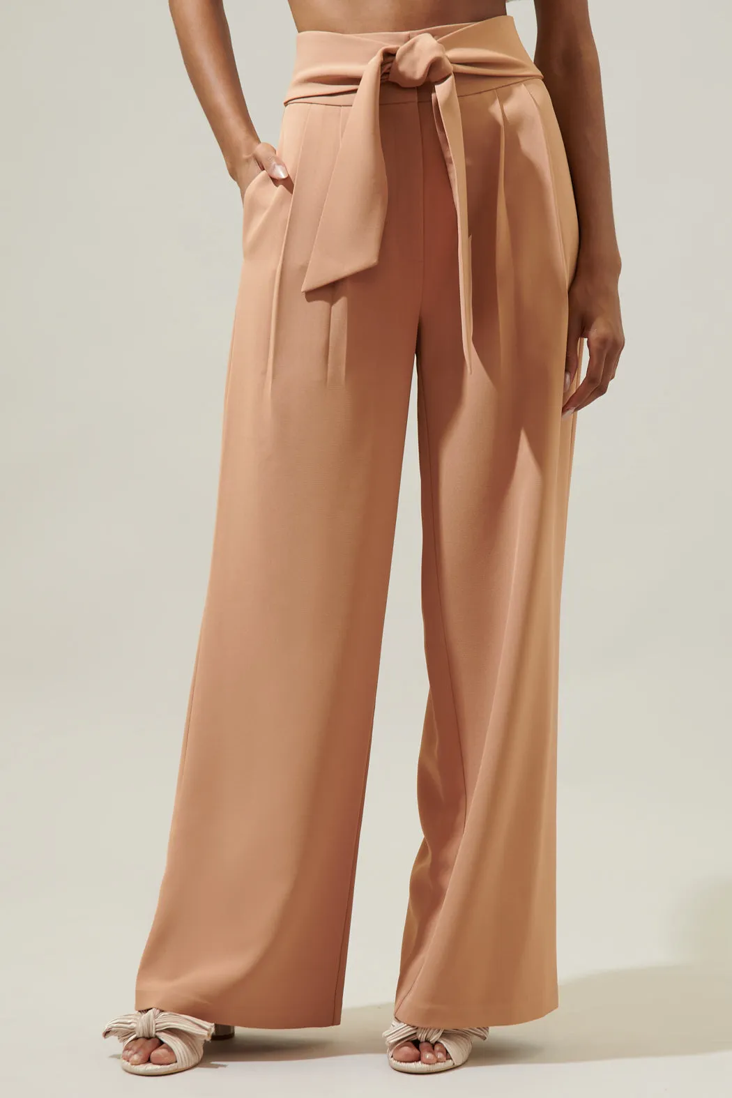 Chelsea Waist Tie Labelle Wide Leg Pants