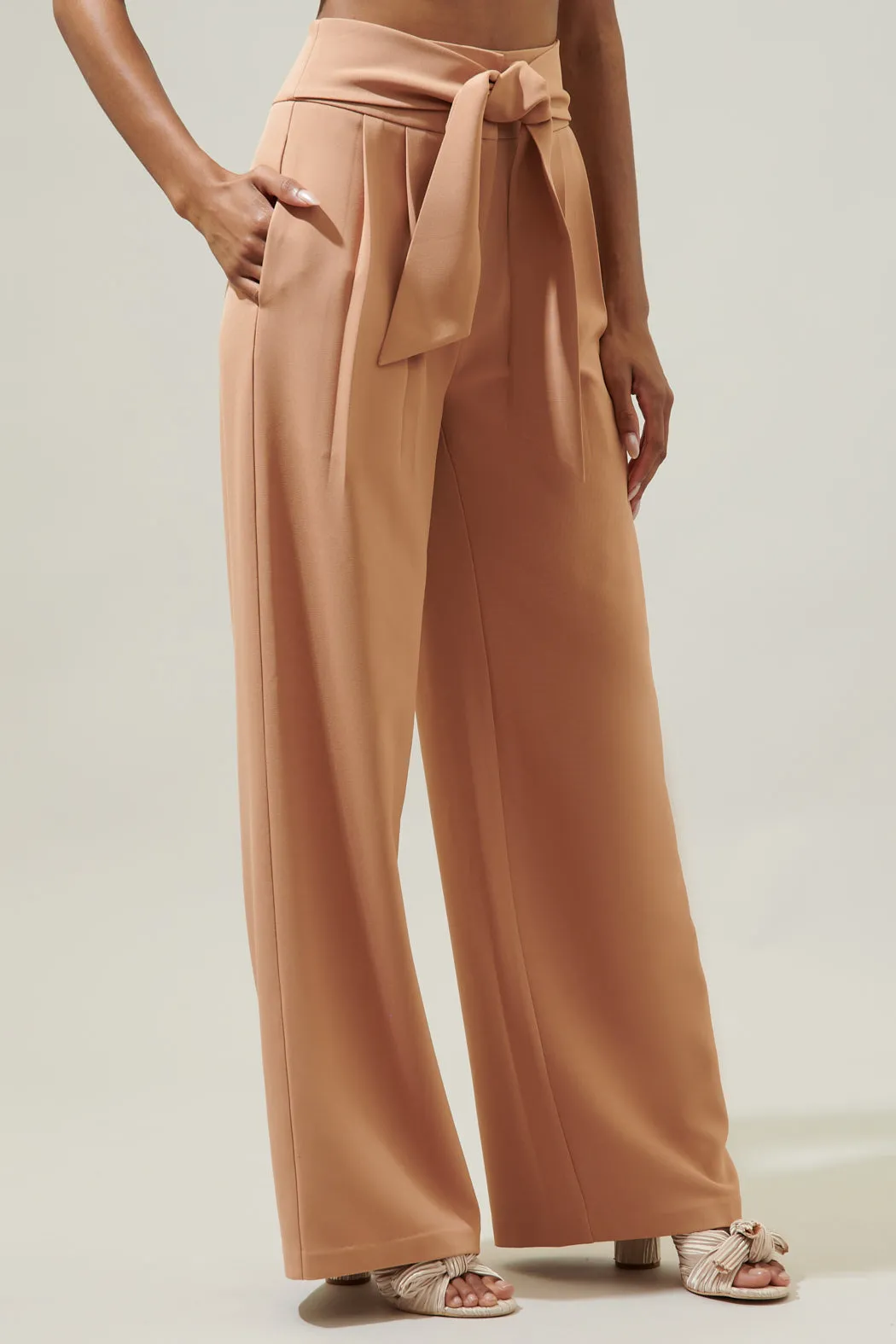 Chelsea Waist Tie Labelle Wide Leg Pants