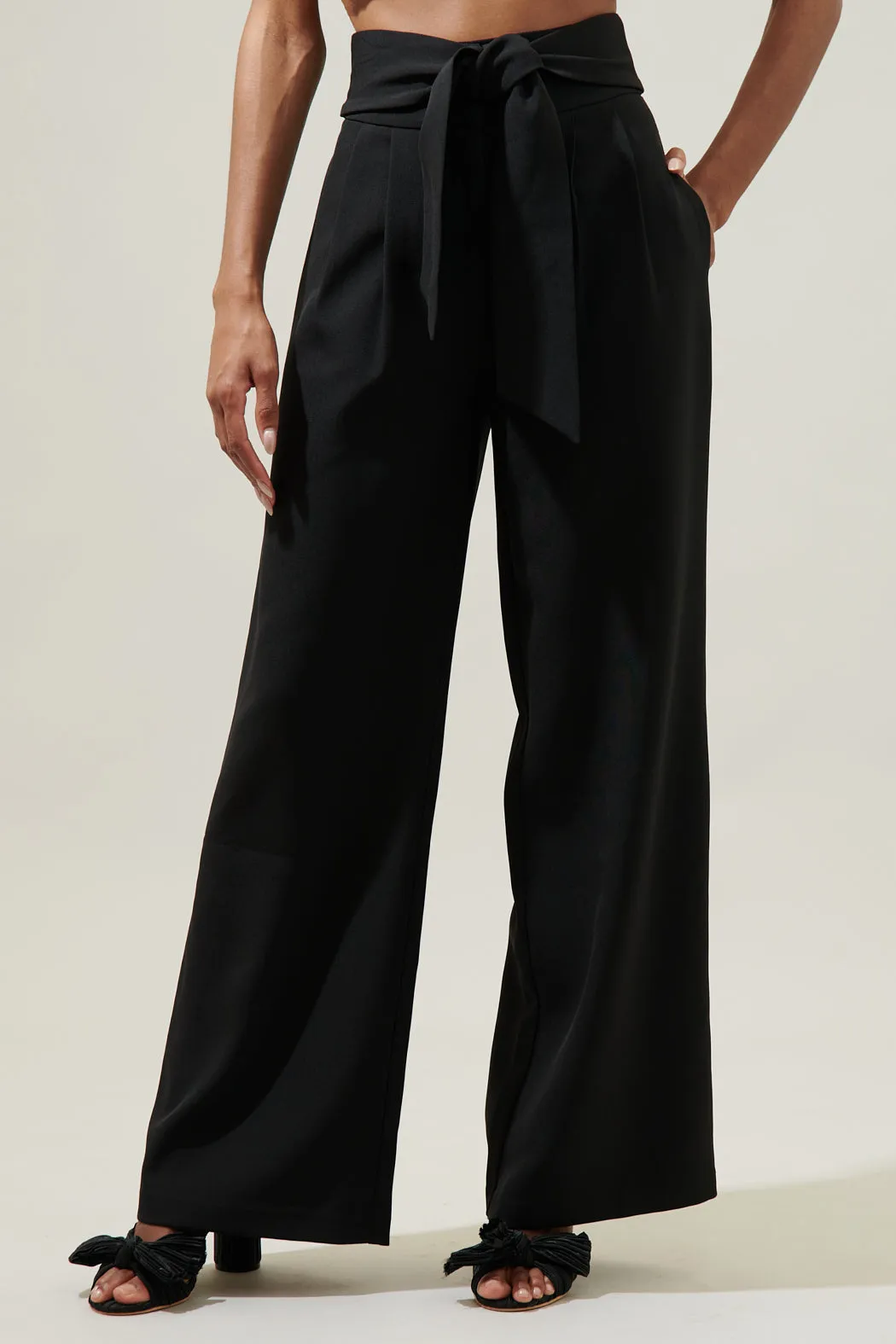 Chelsea Waist Tie Labelle Wide Leg Pants