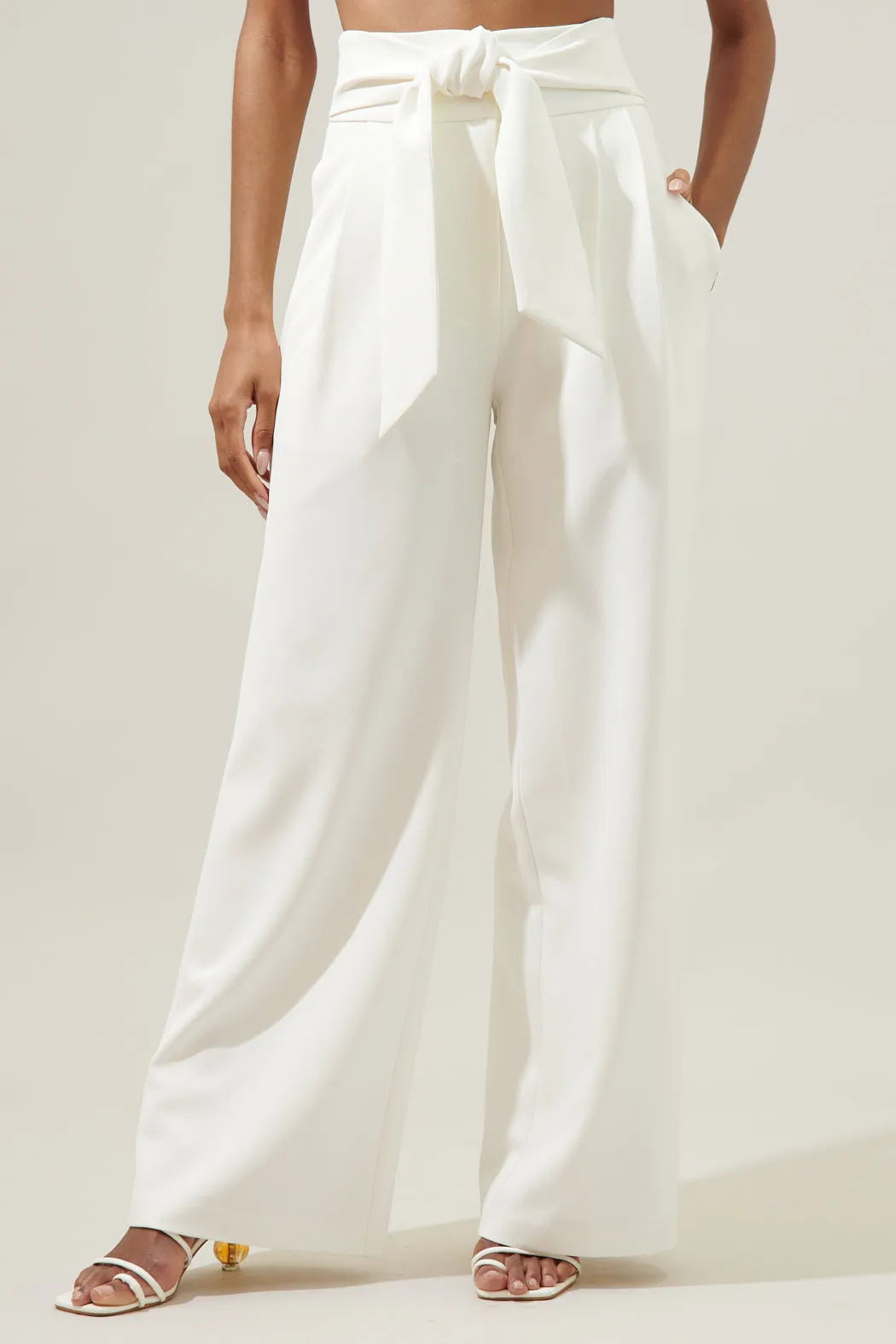 Chelsea Waist Tie Labelle Wide Leg Pants