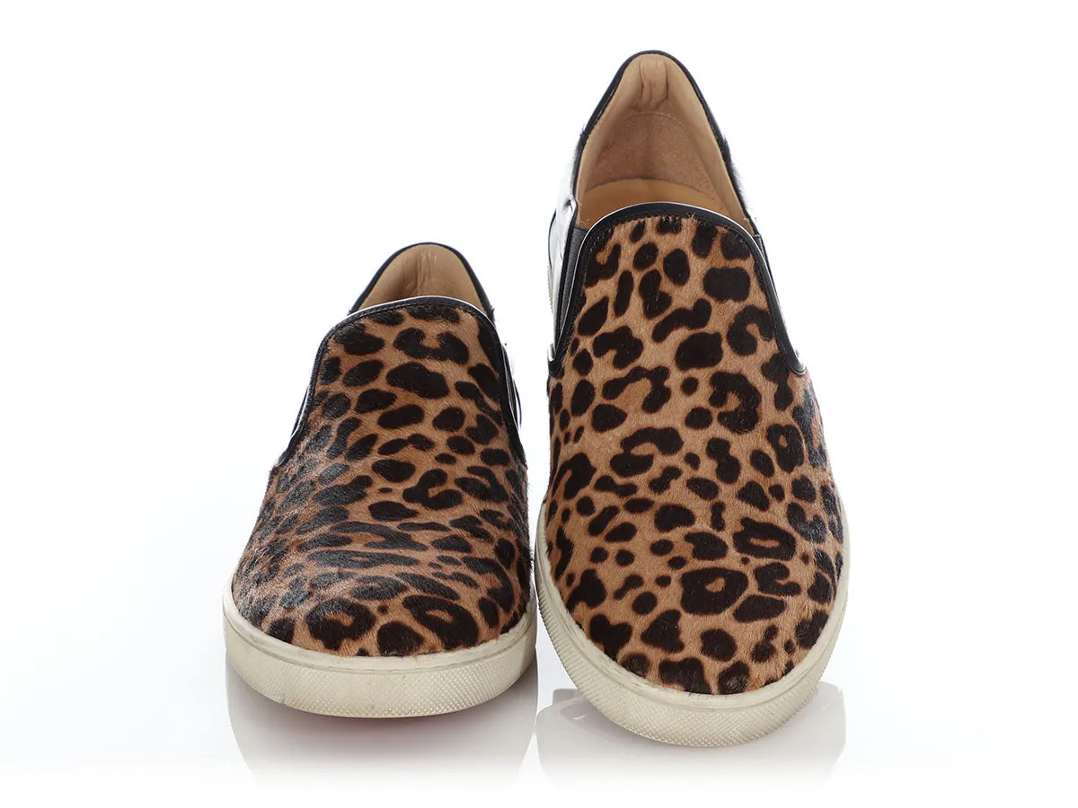 Christian Louboutin Leopard Print Calf Hair Master Key Sneakers