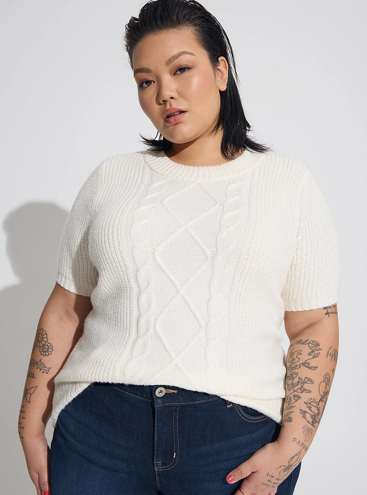 Chunky Knit Drop Shoulder Pullover