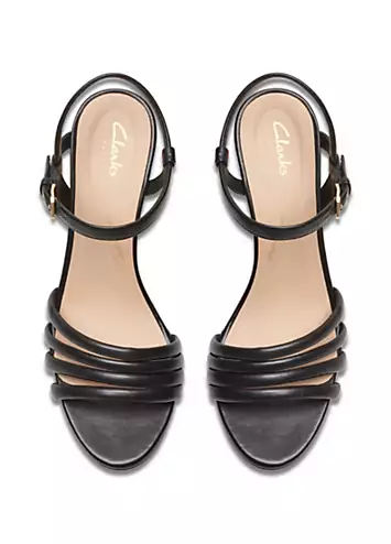 Clarks Black Leather Amali May Sandals | Grattan