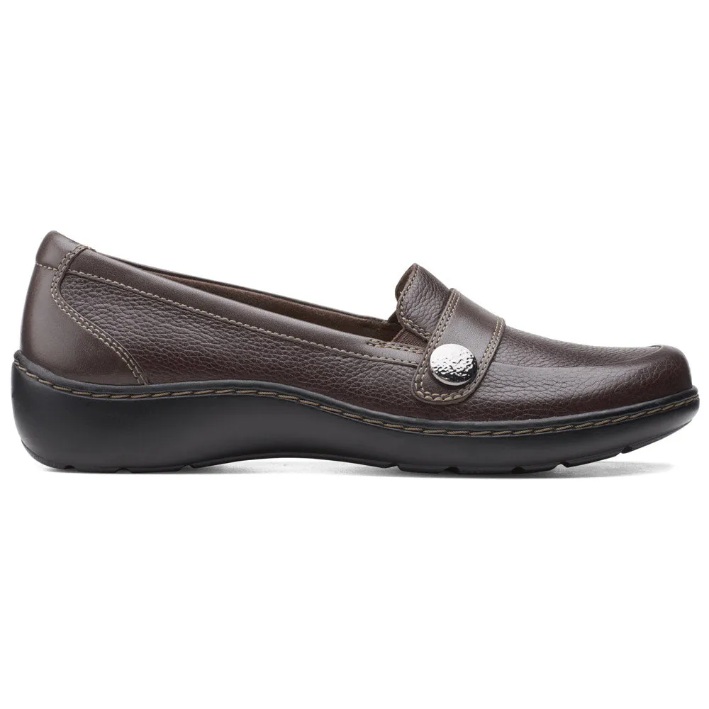 Clarks Cora Daisy Loafer Brown Tumbled Leather (Women's)